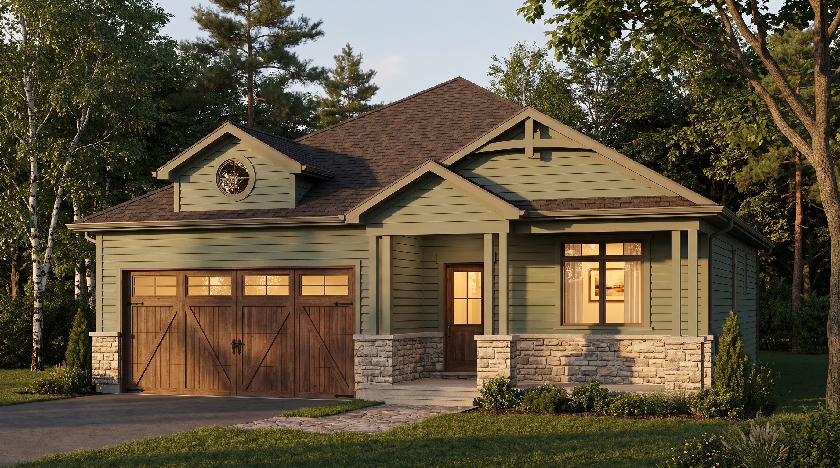 Lot 12 Front Elevation Selection B - Sage Board Siding